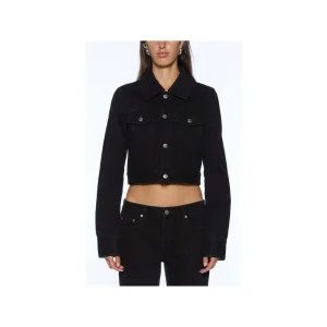 veste slim trucker jet black